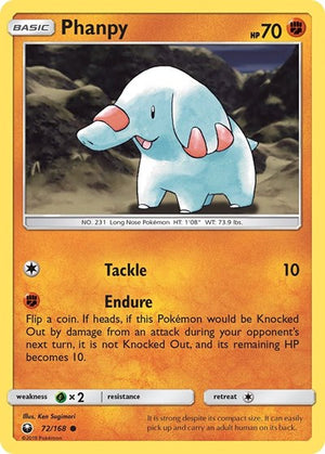 Pokemon TCG - SM - Celestial Storm - Phanpy - 72/168 - Reverse Holofoil