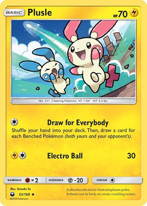 Pokemon TCG - SM - Celestial Storm - Plusle - 53/168 - Reverse Holofoil