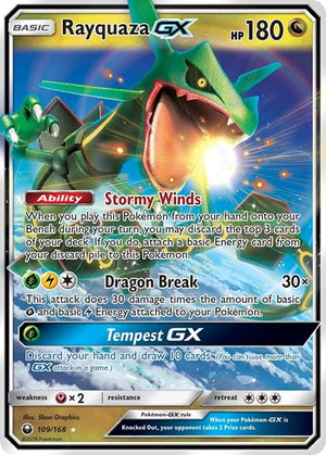 Pokemon TCG - SM - Celestial Storm - Rayquaza GX - 109/168 - Holofoil