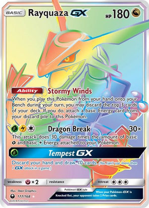 Pokemon TCG - SM - Celestial Storm - Rayquaza GX - 177/168 - Holofoil