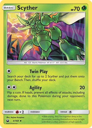 Pokemon TCG - SM - Celestial Storm - Scyther - 4/168 - Reverse Holofoil