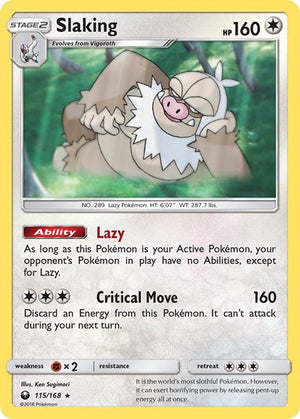 Pokemon TCG - SM - Celestial Storm - Slaking - 115/168 - Reverse Holofoil