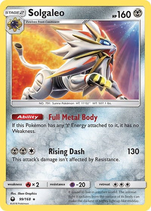 Pokemon TCG - SM - Celestial Storm - Solgaleo - 99/168 - Reverse Holofoil