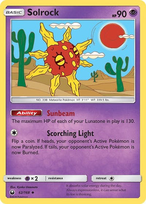Pokemon TCG - SM - Celestial Storm - Solrock - 62/168 - Reverse Holofoil