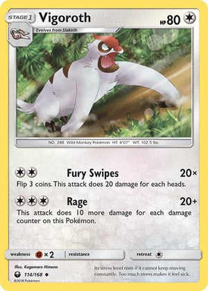 Pokemon TCG - SM - Celestial Storm - Vigoroth - 114/168 - Reverse Holofoil
