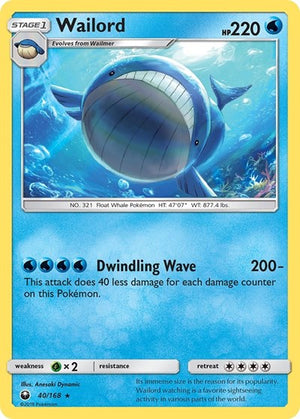 Pokemon TCG - SM - Celestial Storm - Wailord - 40/168