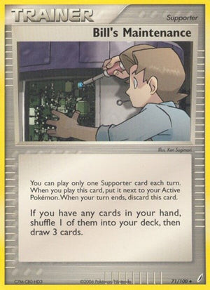 Pokemon TCG - EX Crystal Guardians - Bill's Maintenance - 71/100 - Reverse Holofoil