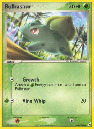 Pokemon TCG - EX Crystal Guardians - Bulbasaur - 46/100