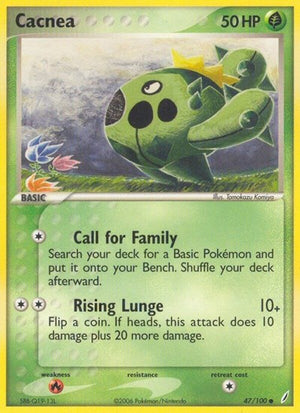 Pokemon TCG - EX Crystal Guardians - Cacnea - 47/100