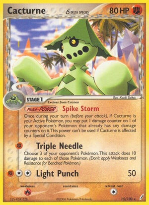 Pokemon TCG - EX Crystal Guardians - Cacturne - 15/100