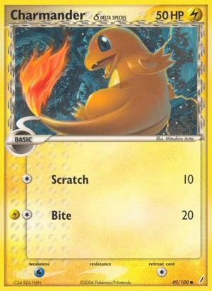 Pokemon TCG - EX Crystal Guardians - Charmander - 49/100 - Reverse Holofoil