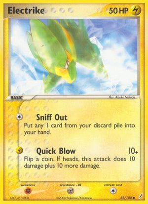Pokemon TCG - EX Crystal Guardians - Electrike - 52/100