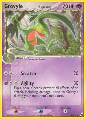Pokemon TCG - EX Crystal Guardians - Grovyle - 19/100 - Reverse Holofoil