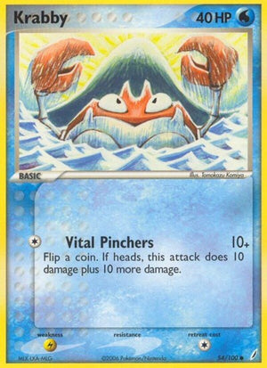 Pokemon TCG - EX Crystal Guardians - Krabby - 54/100 - Reverse Holofoil