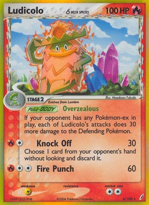 Pokemon TCG - EX Crystal Guardians - Ludicolo - 6/100 - Reverse Holofoil