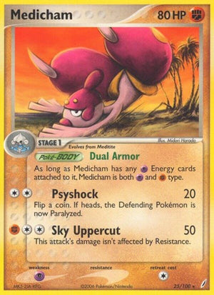 Pokemon TCG - EX Crystal Guardians - Medicham - 25/100 - Reverse Holofoil