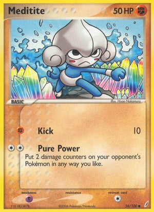 Pokemon TCG - EX Crystal Guardians - Meditite - 56/100 - Reverse Holofoil