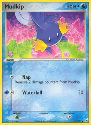 Pokemon TCG - EX Crystal Guardians - Mudkip - 58/100 - Reverse Holofoil