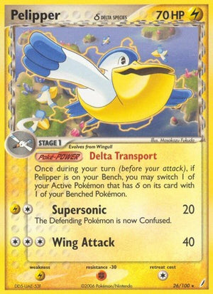 Pokemon TCG - EX Crystal Guardians - Pelipper - 26/100