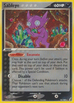 Pokemon TCG - EX Crystal Guardians - Sableye - 10/100 - Holofoil