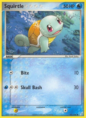 Pokemon TCG - EX Crystal Guardians - Squirtle - 63/100