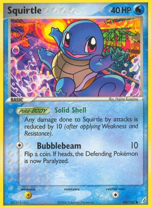 Pokemon TCG - EX Crystal Guardians - Squirtle - 64/100