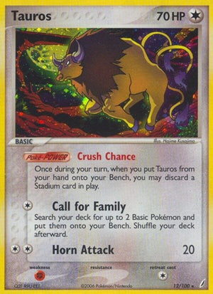 Pokemon TCG - EX Crystal Guardians - Tauros - 12/100 - Reverse Holofoil