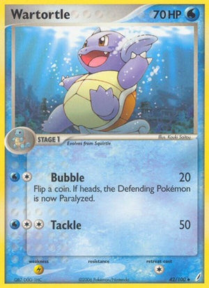 Pokemon TCG - EX Crystal Guardians - Wartortle - 42/100 - Reverse Holofoil