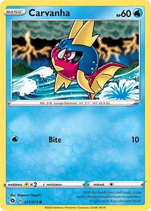Pokemon TCG - Champion's Path - Carvanha - 11/73