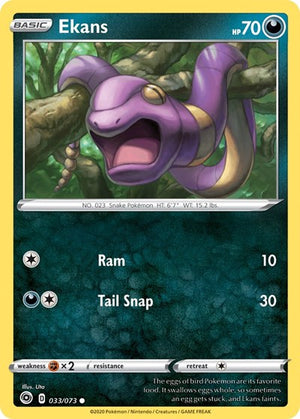 Pokemon TCG - Champion's Path - Ekans - 33/73 - Reverse Holofoil