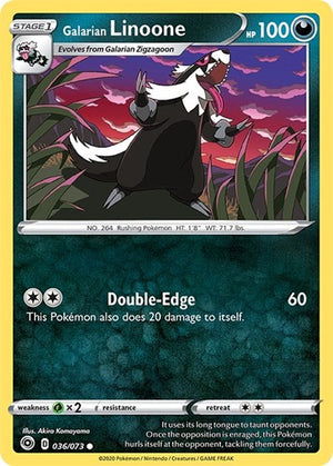 Pokemon TCG - Champion's Path - Galarian Linoone - 36/73