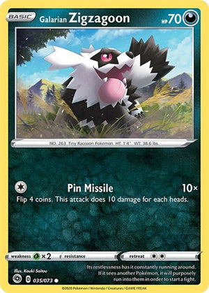 Pokemon TCG - Champion's Path - Galarian Zigzagoon - 35/73