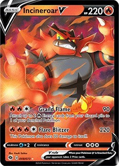 Pokemon TCG - Champion's Path - Incineroar V - 08/73 - Holofoil