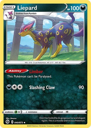 Pokemon TCG - Champion's Path - Liepard - 40/73 - Reverse Holofoil