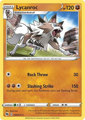 Pokemon TCG - Champion's Path - Lycanroc - 30/73 - Reverse Holofoil