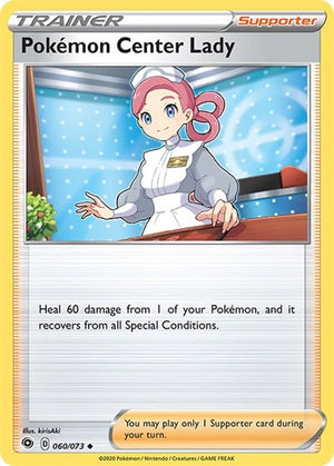 Pokemon TCG - Champion's Path - Pokemon Center Lady - 60/73 - Reverse Holofoil