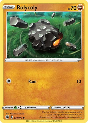 Pokemon TCG - Champion's Path - Rolycoly - 31/73 - Reverse Holofoil