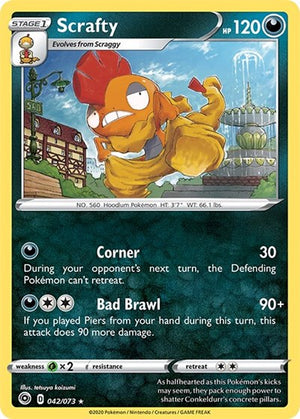 Pokemon TCG - Champion's Path - Scrafty - 42/73 - Reverse Holofoil