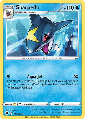 Pokemon TCG - Champion's Path - Sharpedo - 12/73 - Reverse Holofoil