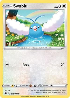 Pokemon TCG - Champion's Path - Swablu - 48/73 - Reverse Holofoil