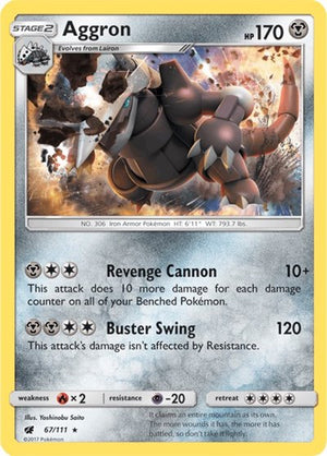 Pokemon TCG - SM - Crimson Invasion - Aggron - 67/111 - Holofoil
