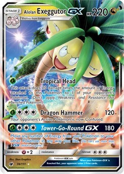 Pokemon TCG - SM - Crimson Invasion - Alolan Exeggutor GX - 74/111 - Holofoil