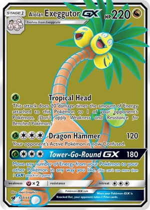 Pokemon TCG - SM - Crimson Invasion - Alolan Exeggutor GX - 107/111 - Holofoil