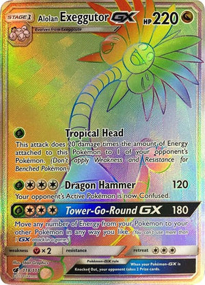 Pokemon TCG - SM - Crimson Invasion - Alolan Exeggutor GX - 118/111 - Holofoil