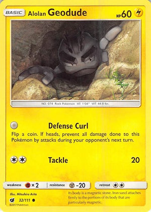 Pokemon TCG - SM - Crimson Invasion - Alolan Geodude - 32/111