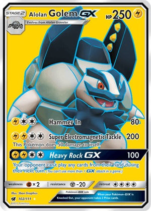 Pokemon TCG - SM - Crimson Invasion - Alolan Golem GX - 102/111 - Holofoil