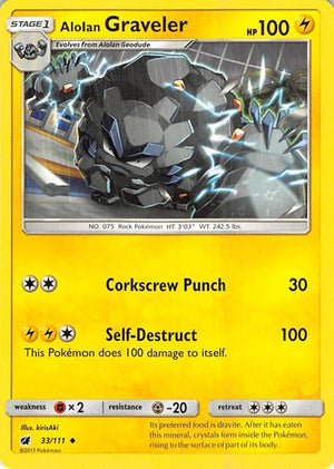 Pokemon TCG - SM - Crimson Invasion - Alolan Graveler - 33/111