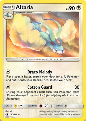 Pokemon TCG - SM - Crimson Invasion - Altaria - 80/111 - Reverse Holofoil