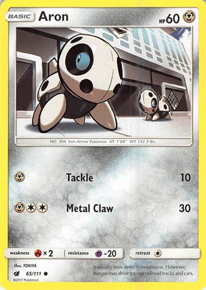 Pokemon TCG - SM - Crimson Invasion - Aron - 65/111 - Reverse Holofoil