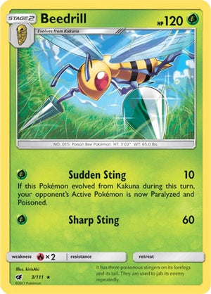 Pokemon TCG - SM - Crimson Invasion - Beedrill - 3/111